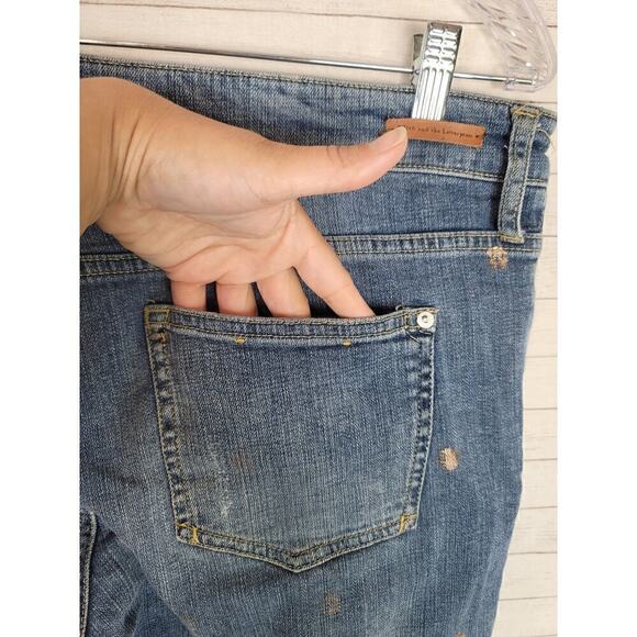 PILCRO POLKA DOT METALLIC HYPHEN STRAIGHT LEG JEANS, SZ 31 - Picture 7 of 15